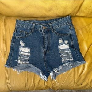 Distressed Blue Denim Women's Jeans